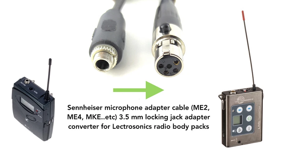 Adaptador de micrófono de solapa Sennheiser para transmisores lectrosónicos Lmb, Lt, Foto 3 de 4