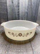"Cazuela de colección Dynaware PYR-O-REY Pyrorey leche blanca flor marrón 8,5"""