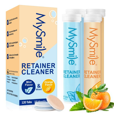 MySmile Retainer Cleaner Tablets 120 Denture Effervescent Tablets Stain Removal