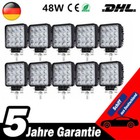 10 X 48W LED Arbeitsscheinwerfer Offroad Bagger 12V Scheinwerfer Flutlicht