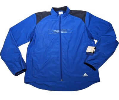 Adidas Vintage Response Running Windbreaker Blue White New
