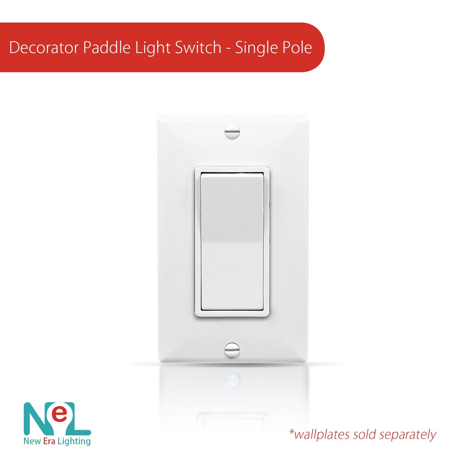 Single-Pole Decorator Wall Light Switch 15A On/Off Rocker Interrupter ...