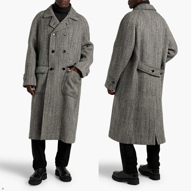 Men Winter Gray Double Breasted Herringbone Trench Coat Wool Blend Warm Overcoat | eBay Men Winter Gray Double Breasted Herringbone Trench Coat Wool Blend Warm Overcoat | eBay