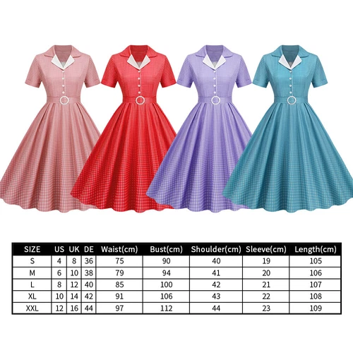Women's Vintage 1950s Rockabilly Hepburn Cocktail Evening Swing Party Dress UK - Picture 19 of 39