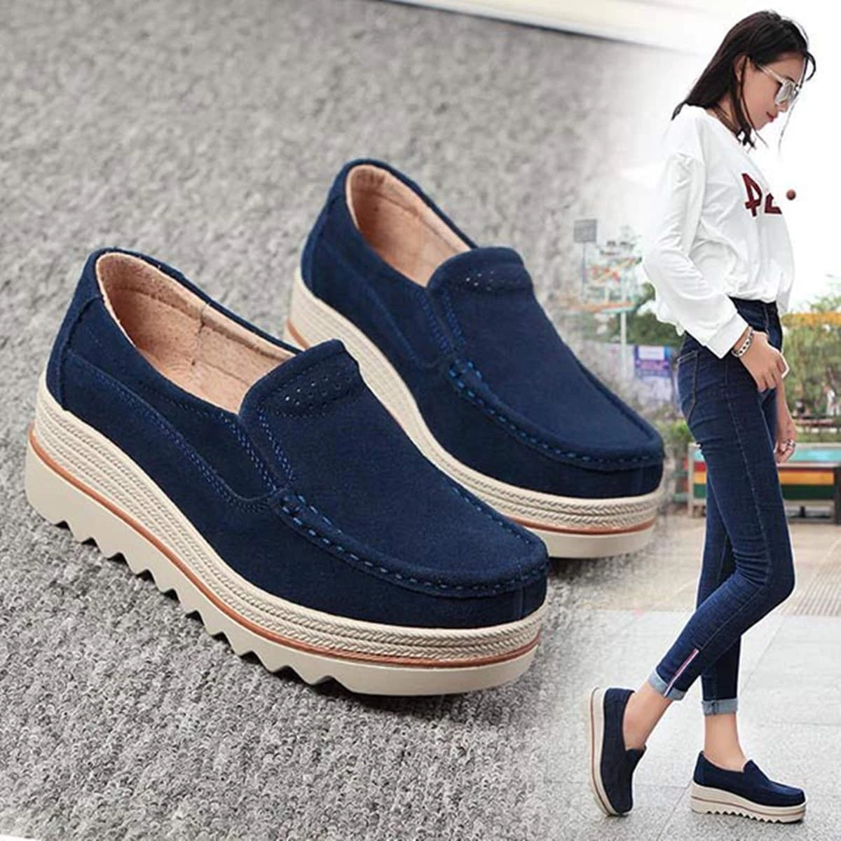 Embossed Leather Loafers Shoes Small Square High Heel Women Casual Shoes  British Fashion Shoes - China Woman Shoes and Leather Shoes price |  Made-in-China.com