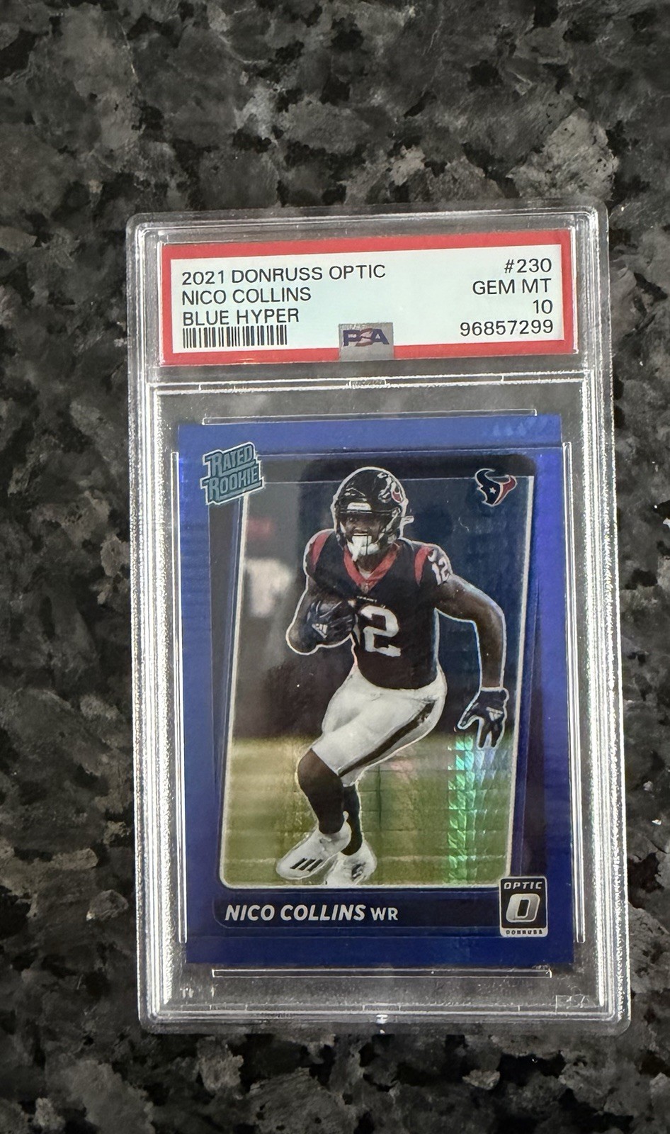 NICO COLLINS 2021 Donruss Optic Blue Hyper #230 PSA 10