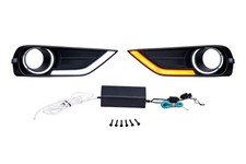Led Drl Fog Lamp Cover For Tata Tiago 2020-2026 White Drl Amber Indicator