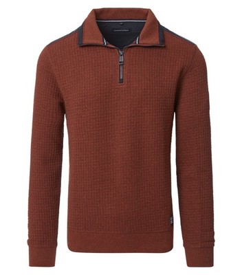 CASAMODA Herren Sweatshirt Troyer Langarm Regular-Fit Orange