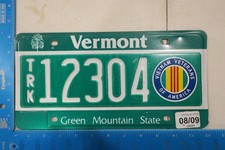Vermont Vietnam Veterans War Graphic 2009 09 License Plate Tag Truck 12304 #1