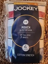3 Pair Men's Jockey Pouch Full-Rise Briefs  Size L (36-38") New in Pkg.