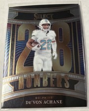 2025 Panini Select #13 De'Von Achane Select Numbers Miami Dolphins