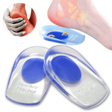 2pcs Silicone Gel Heel Cups Plantar Fasciitis Spur Pain Relief Cushion Inserts