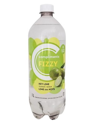 Compliments FIZZY Key Lime Flavored Sparkling Water, 1L/35.2 fl oz