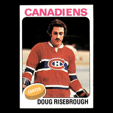 Doug Risebrough Rookie #107 1975 Topps Montreal Canadiens Hockey Card NHL EX. rookie card picture