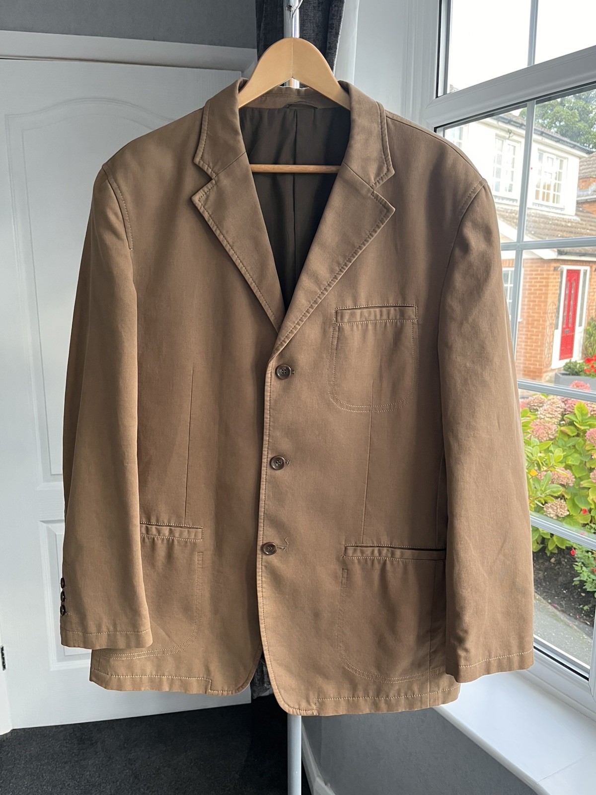 D&G, D&G Dolce & Gabbana Vintage Men's Tan Cotton Blazer Jacket Casual IT 54 UK/US 44