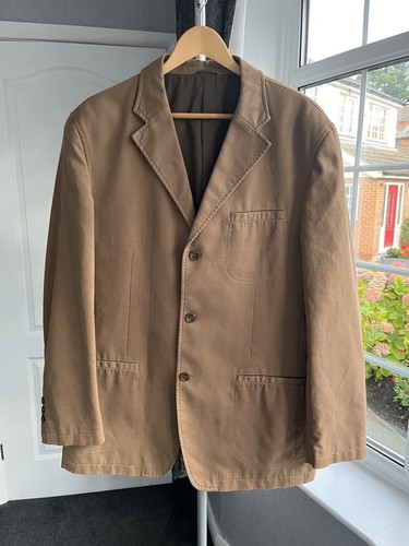 D&G, D&G Dolce & Gabbana Vintage Men's Tan Cotton Blazer Jacket Casual IT 54 UK/US 44