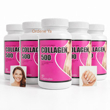 Collagen 500mg Capsules  Skin Hair Nails Supplement 60 Capsules each 5 Bottles