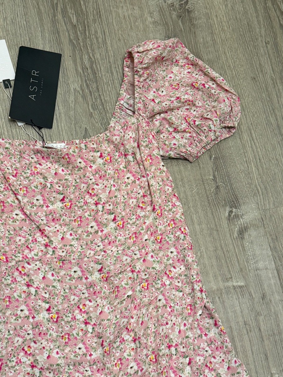 ASTR the Label pink multi ditsy Floral Dress Size Small💐NWT View 4