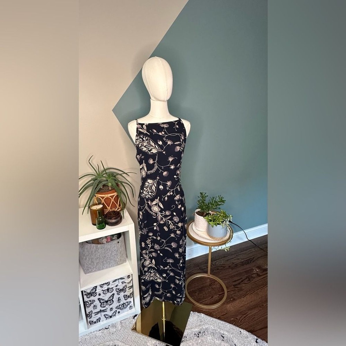 navy blue dress for baby girl Kinley Slip Dress in 90's Daisy Black and White main image 1