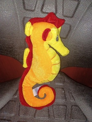 BJ Toy Co Seahorse Plush 11'' Neon Orange Yellow Red Stuffed Animal Toy 2015 Ages