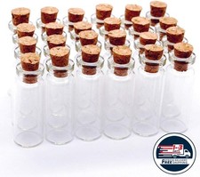24 mini frascos de vidrio transparentes con tapones de corcho para mensajes