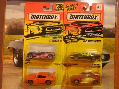 MATCHBOX SUPER FAST SUPERFAST LOT 4 PONTIAC GTO JUDGE CORVETTE STINGRAY III ESCO