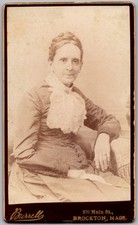 CDV Circa 1870s Burrell Old Lady In Dress Brockton MA