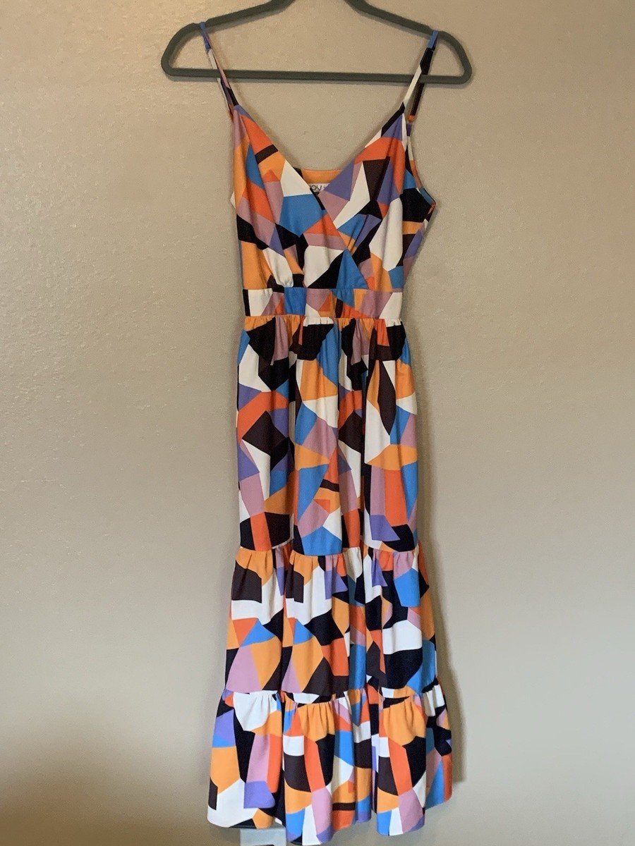 Joy Joy Spaghetti Strap Tiered Midi Dress Size S | eBay