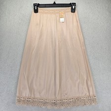 Vintage OLGA Secret Hug Silky Nylon Beige Half Slip Skirt 963 PT Petite Tall
