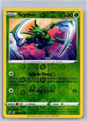 Scyther 004/192 Common Rebel Clash Pokemon Reverse Holo NM/M 623-5