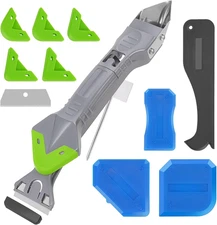 11Pc Caulk Remover Tool,5 in 1 Silicone Caulking Tools,Grout Removal Stainless S