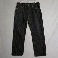 Levis Mens 501XX Black Shrink To Fit Button Fly Jeans 00501-0226 Size 36x34