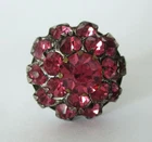 Vintage Sterling Silver Pink Rhinestone Ring Size 5