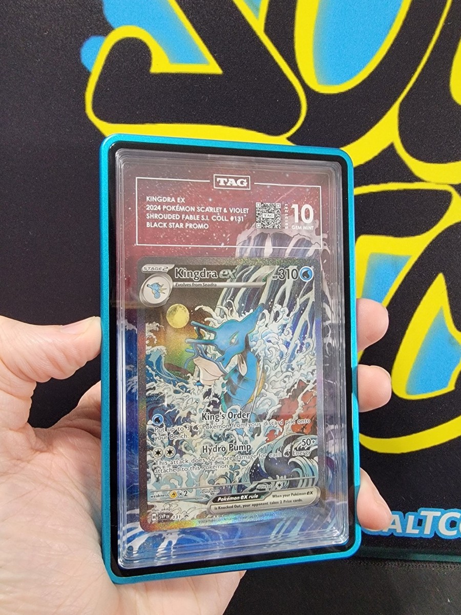 🔥Pokemon Kingdra Ex 131 TAG 10 Black Star Promo W/Case & Art