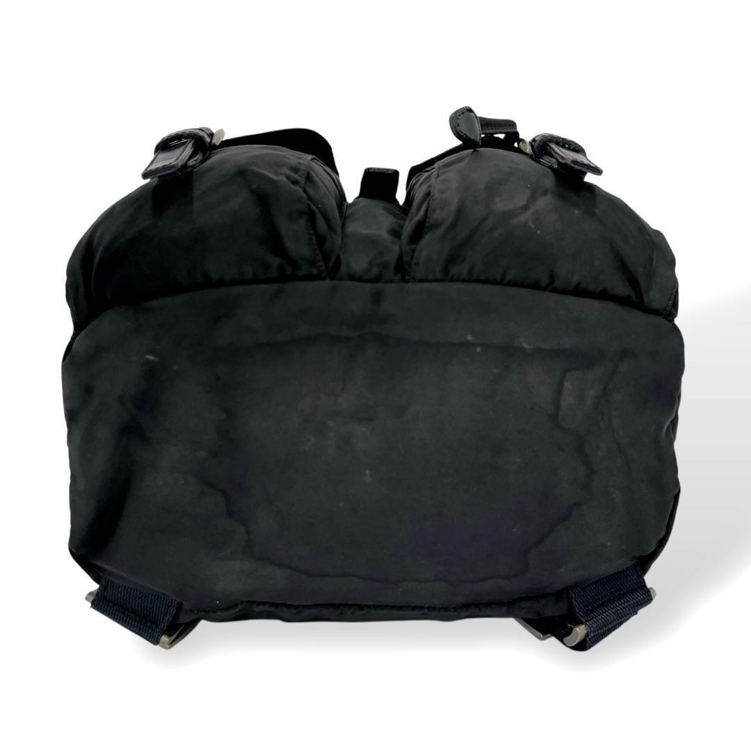 With Certificate PRADA Mini Backpack Drawstring Triangle Logo Plate Backpack Bla thumbnail 8