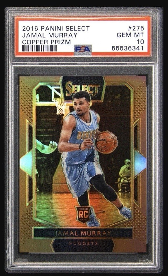 2016 PANINI SELECT COPPER PRIZM #275 JAMAL MURRAY ROOKIE RC #/49 PSA 10