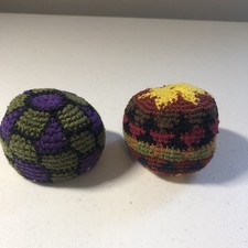 Set 2 Guatemalan Hacky Sacks Handmade Bean Bag Hippie Hippy Festival