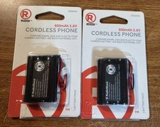 RadioShack 2302344 Ni-MH Cordless Phone Battery 3.6V 600mAh Lot Of 2