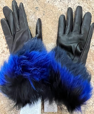 NWT UGG Multicolor Black Leather Gloves Size M PLEASE READ
