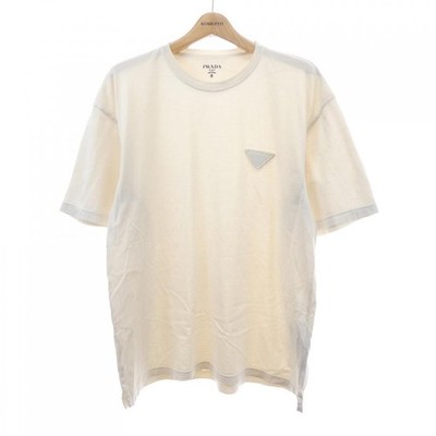 Authentic PRADA PRADA Triangle Logo UJN852 S232 13CC T-shirt #241-003-943-0798