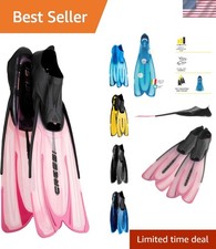Agua Snorkeling Fins - Self-Adjusting Comfortable Full Foot Pocket - Pink