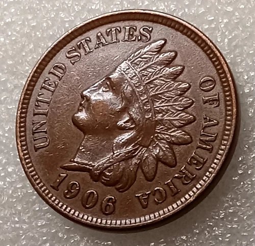 💠 1906 INDIAN HEAD Cent, Full LIBERTY, 4 Diamonds AU
