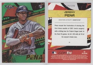 2022 Topps Fire Green /199 Jeremy Pena #71 Rookie RC