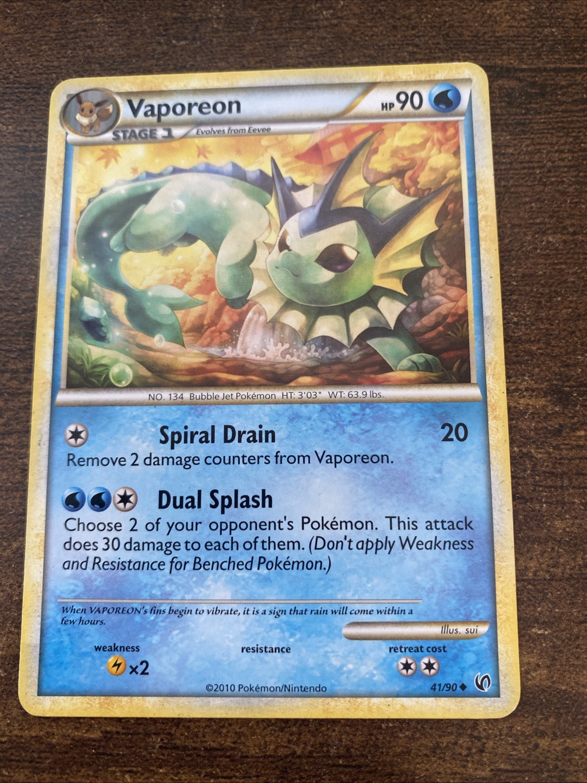 Vaporeon 41/90 Pokemon HG & SS Undaunted Uncommon Non Holo 