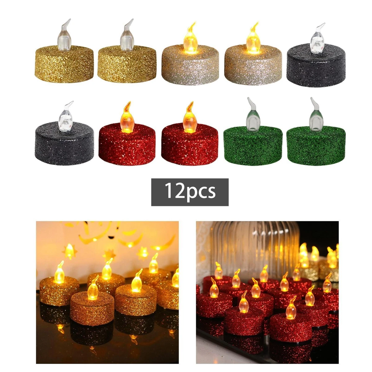Homemory 12-Pack Flameless LED Tea Lights Candles Battery Operated, 200 Hour Fake Electric Candles TeaLights For Votive, Aniversary, Wedding - View #2