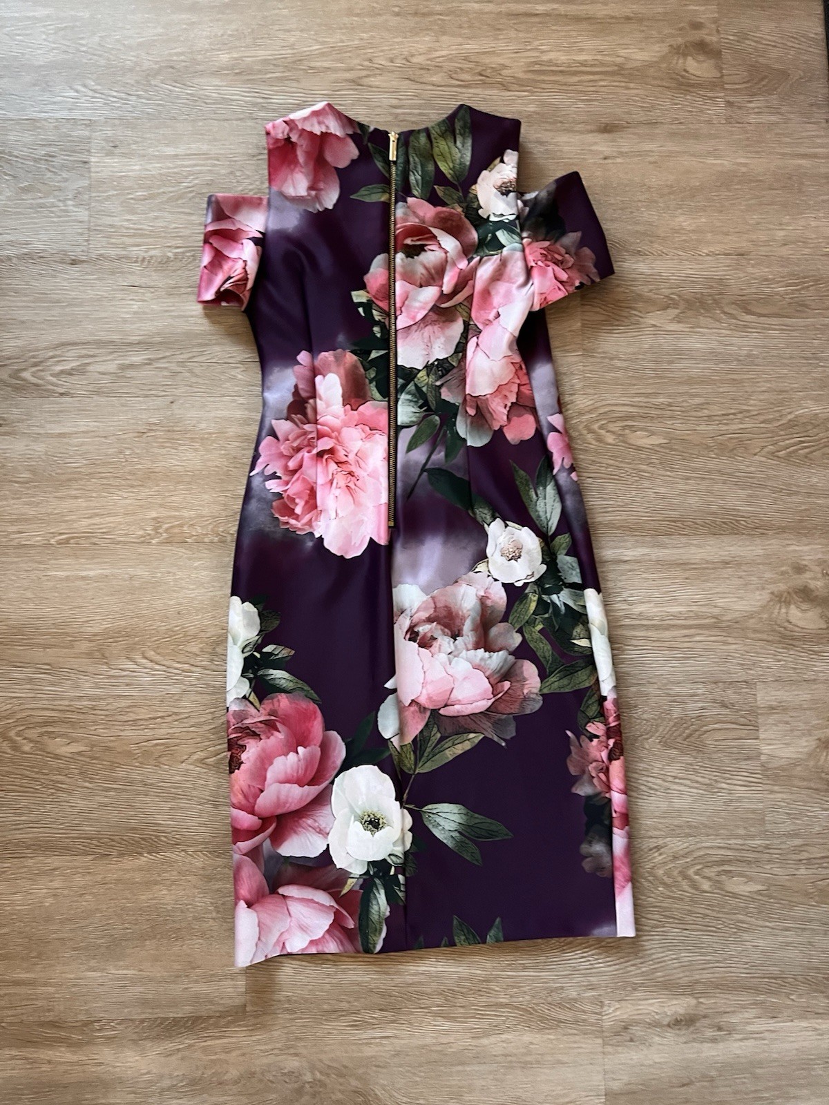 Calvin Klein Floral Sheath Dress Women Size 6 Plum Pink Stretch Career Wedding thumbnail 4