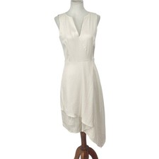 J Crew 365 Asymmetrical Sheath Dress Dobby Cream Size 0 Minimalist