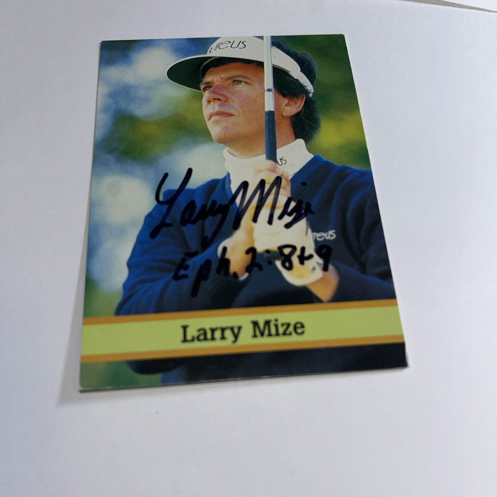 Larry Mize Signed Fax Pax Card
