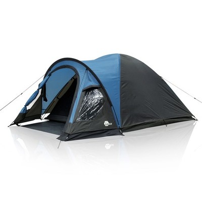 your GEAR Zelt Tivano 3 Personen Kuppelzelt Vorraum wasserdicht 5000mm Blau Grau