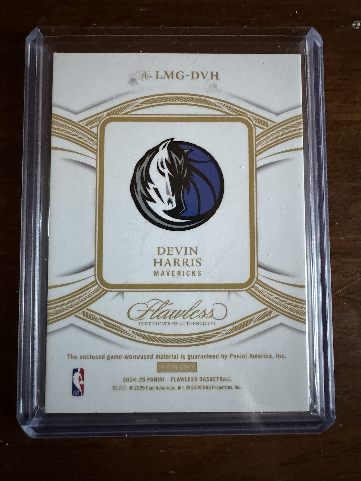 2024 Panini Flawless Devin Harris Logo Man 2/3 view 2